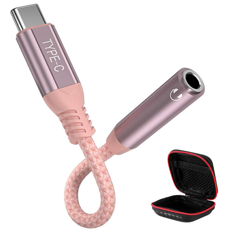 [Australia - AusPower] - TITACUTE USB C to 3.5mm Jack Audio Adapter USB C Headphone Adapter Hi-res Aux Cord Earphones Dongle Stereo Cable for OnePlus 8T 8 7T 9 Pro Samsung S22 Ultra S21 S20 FE Galaxy Z Flip 3 Note 20 RoseGold 