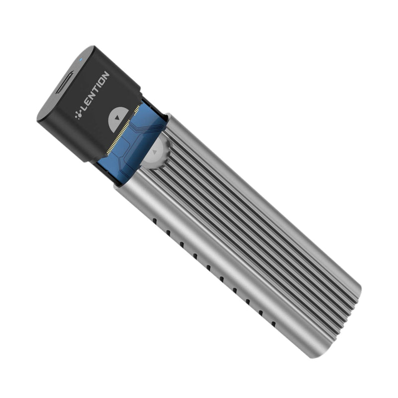 [Australia - AusPower] - LENTION USB C & A to NVMe M.2 SSD Enclosure, USB 3.1 Gen 2 M Key, B&M Key Hard Drive Adapter, Supports M.2 SSD Size 2280/2260/2242/2230, Compatible Mac OS, Windows, Chrome OS, More(CB-C9s, Space Gray) 
