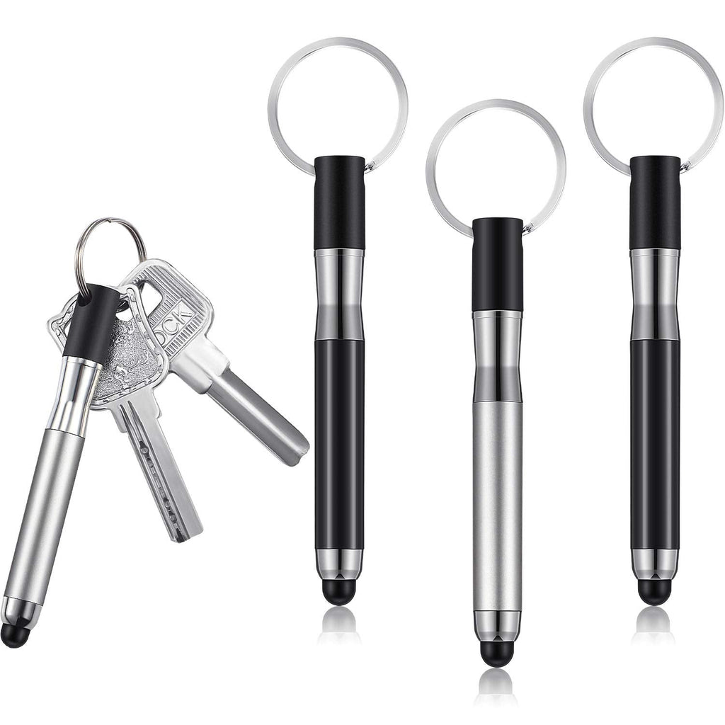 [Australia - AusPower] - Outus 4 Pieces Mini Stylus Pen with Keyring Loop 3-in-1 Accessory Bullet Capacitive Stylus Pen Keychain Stylus Tablet Pen Touchscreen Stylus Pen 