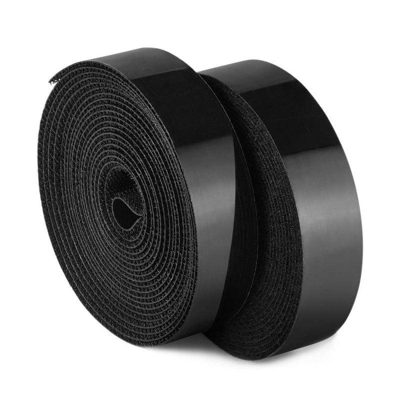 [Australia - AusPower] - GOHOOK 1 Inch Sticky Back Hook and Loop Tape - 5 Yards, Black Heavy Duty Self Adhesive Strips Fastener 