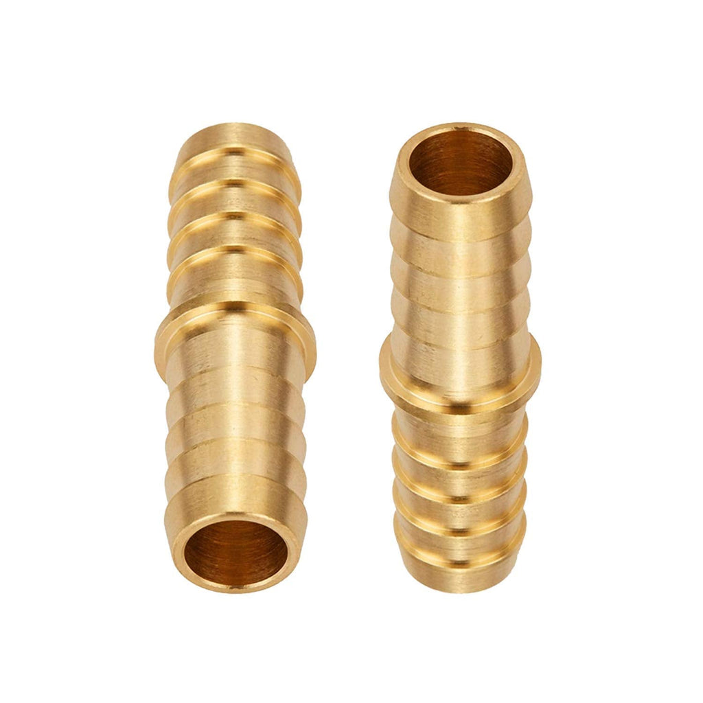 [Australia - AusPower] - Brass Hose Barb Reducer, 1/2" to 5/16" Barb Hose ID, Reducing Barb Brabed Fittings Splicer Mender Union Air Gas Water Fuel Line Heater Garden Pond Poly Tubing Adapter (Pack of 2) 1/2" - 5/16" 