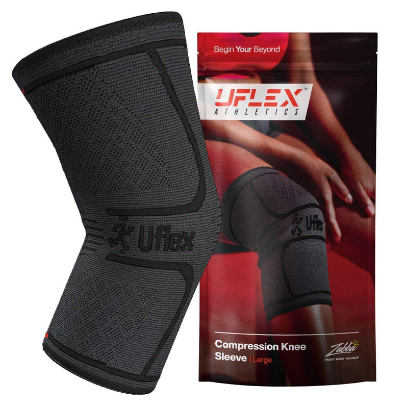 [Australia - AusPower] - UFlex Athletics Knee Compression Sleeve Support for Women and Men - Knee Brace for Pain Relief, Fitness, Weightlifting, Hiking, Sports - Black, Small 