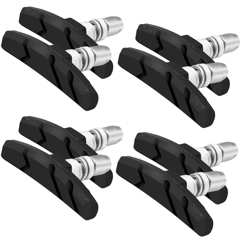 [Australia - AusPower] - Alritz Bike Brake Pads Set, 4 Pairs Road Mountain Bicycle V-Brake Blocks Shoes with Hex Nut and Shims, No Noise No Skid, 70mm Black 