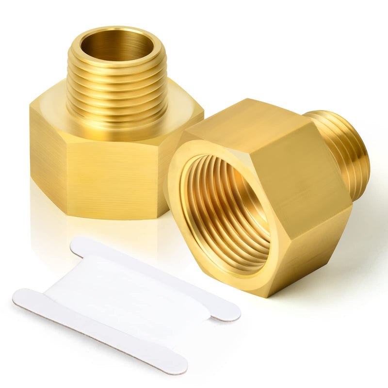 [Australia - AusPower] - TAISHER 2PCS Brass Pipe Fitting, Reducer Adapter, 1/4-Inch Male Pipe x 1/2-Inch Female Pipe 1/4" NPT Male x 1/2" NPT Female 2 