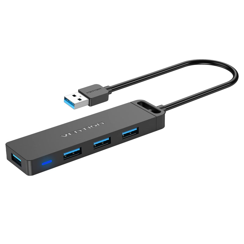 [Australia - AusPower] - USB Hub, VENTION 4-Port USB 3.0 Hub Ultra-Slim Data USB Splitter Charging Supported Compatible with MacBook, Laptop, Surface Pro, PS4, PC, Flash Drive, Mobile HDD (0.5FT/0.15M) 0.5FT USB-A HUB 