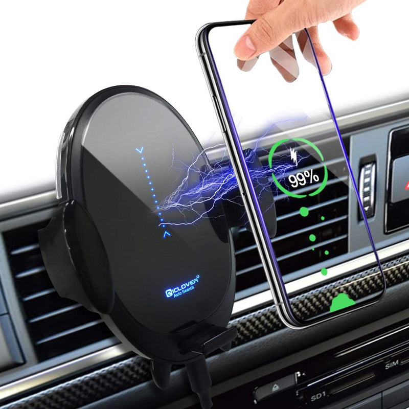 [Australia - AusPower] - Wireless Car Charger Mount Auto Clamping, 15W Qi Fast Charging Air Vent Phone Holder Automatic Search Car Charger for iPhone 12Series/11Series/SE/8 Plus/8/X/XR/XS/Samsung Galaxy S20/S10/S9/Note10+ etc 