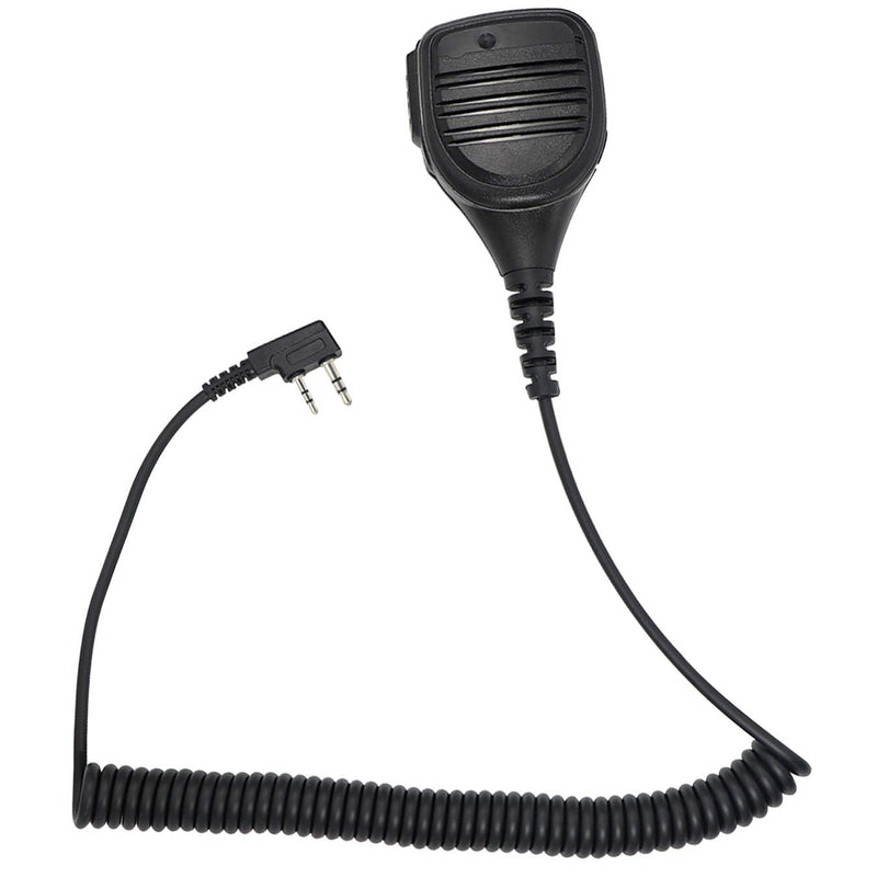 [Australia - AusPower] - 2 Pin Shoulder Mic Speaker 2 Way Radio Microphone, Walkie Talkie Handheld Speaker with PPT Mic with External 3.5mm Earpiece Jack, Compatible with 2.5mm/3.5mm 2-Pin Kenwood Baofeng Two-Way Radios 