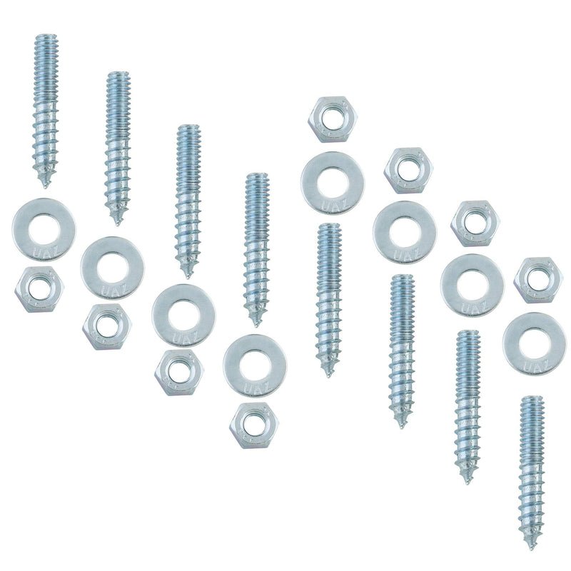 [Australia - AusPower] - 8 Pack 1/4-20 x 1-1/2 Inch Hanger Bolt Kit with Nuts and Washers Hanger Bolts for Wood Furniture 1/4-20 x 1-1/2 (8 Pack) 