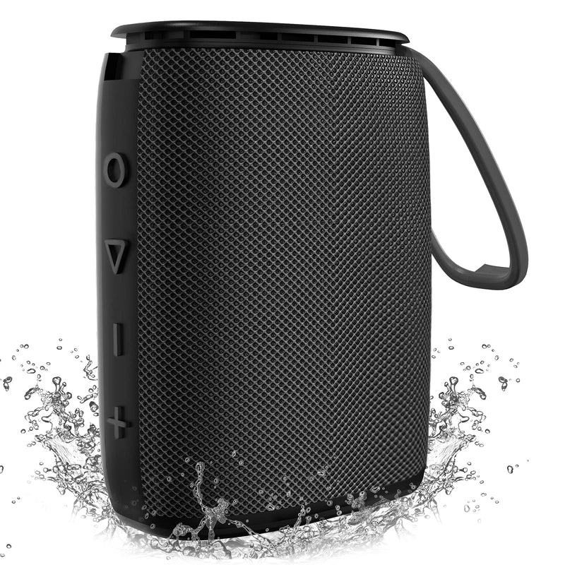 [Australia - AusPower] - IPX7 Waterproof Bluetooth Speaker, Hadisala H3 Portable Wireless Speaker Bluetooth 5.0 with Rich Bass HD Stereo Sound 15H Playtime USB-C Charge, Shower Speaker TWS Pairing for Home, Outdoors, Travel Black 