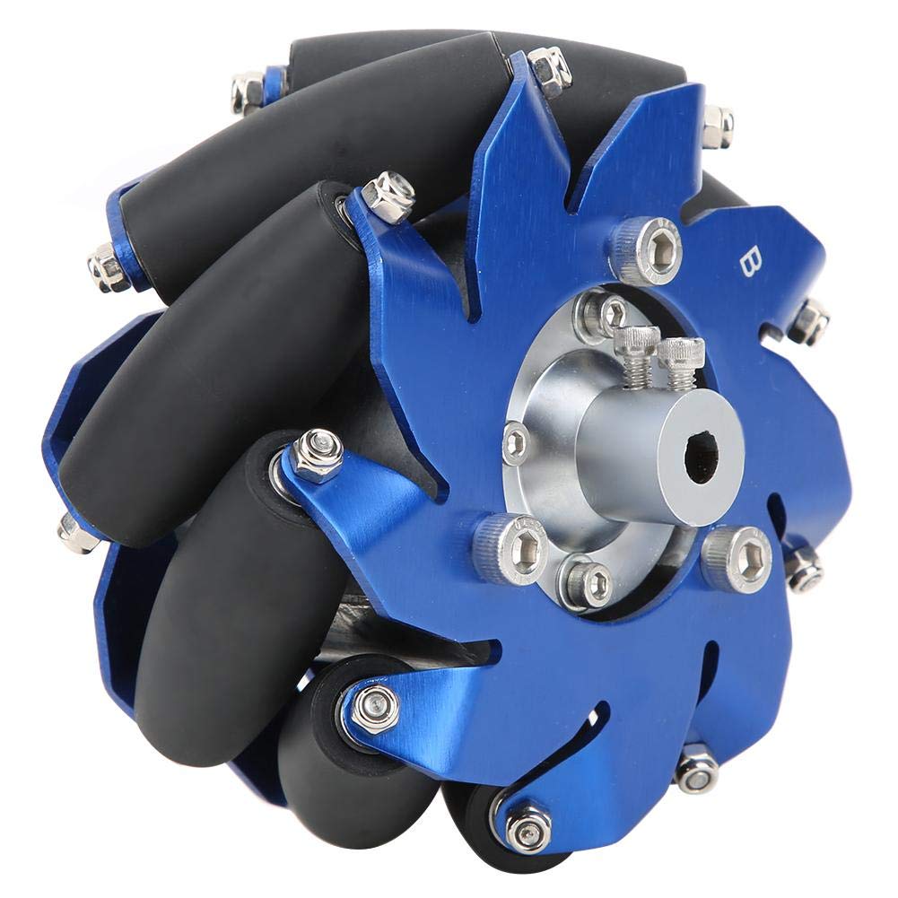 [Australia - AusPower] - 4in Mecanum Wheel Left Aluminum with TPU Rubber Rollers Industrial Robot Accessories 50mm / 2in Wheel Width with Wheel Coupling 