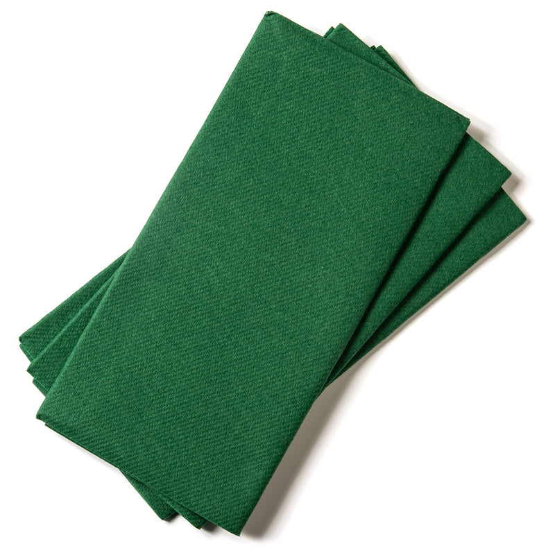 [Australia - AusPower] - 50 Paper Dinner Napkins - Wedding Napkins 15.75"x15.75" Size - Ideal for Party or Reception - Green Colored Linen-Like Napkins -Thick, Absorbent, and Compostable (50 Count, Green) 