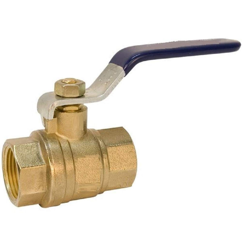 [Australia - AusPower] - 1/2" NPT Female Threaded IPS Ball Valve Full Port Water Stop Shut Off,Heavy Duty Lead Free Brass,Quarter Turn,Blue Handle (1-Pack) 