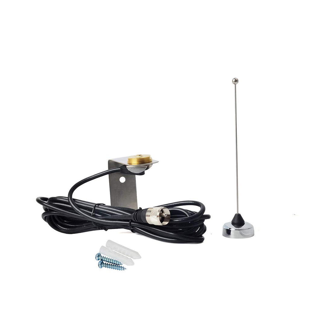 [Australia - AusPower] - HYS 70cm Antenna UHF 1/4 Wave NMO 400-470Mhz Antenna with Stainless Steel L-Bracket Hole & 13'/About 4m RG-58 Coax Cable for Motorola Kenwood Icom Vertex UHF Mobile FM Transceiver 