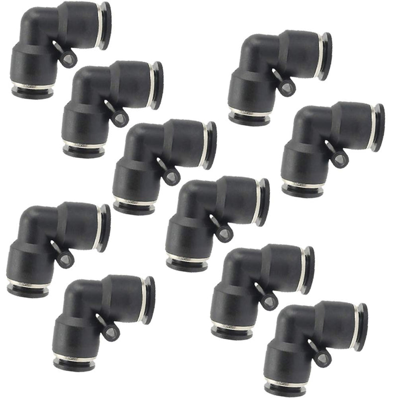 [Australia - AusPower] - Jienk 10PCS Pneumatic Union Elbow Push to Connect Fittings, PBT Plastic 90 Degree 1/2"x 1/2" Tube OD Quick Connector for Air Compressor Air Brake Shop Air 1/2"x 1/2" 