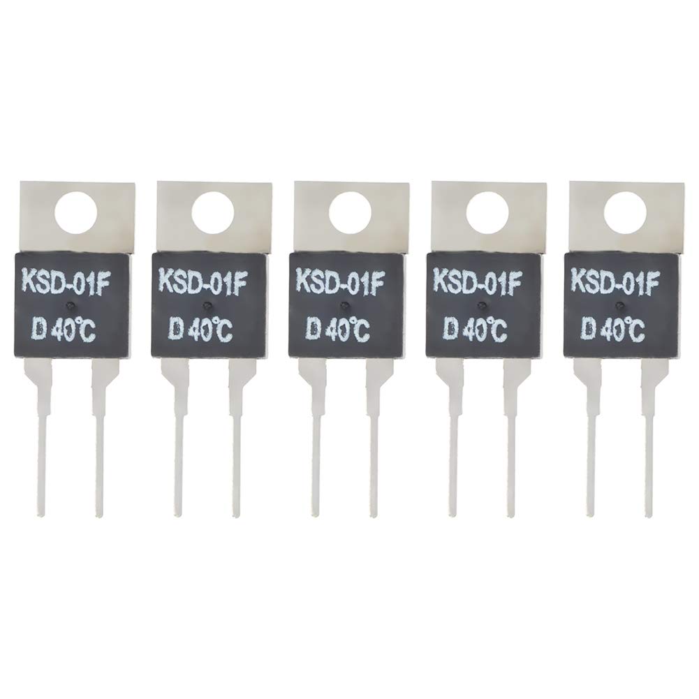 [Australia - AusPower] - Fielect N.C 40℃ 5pcs Normally Close Temperature Switch, KSD-01F Thermal Switch Thermostat Temperature Controller 