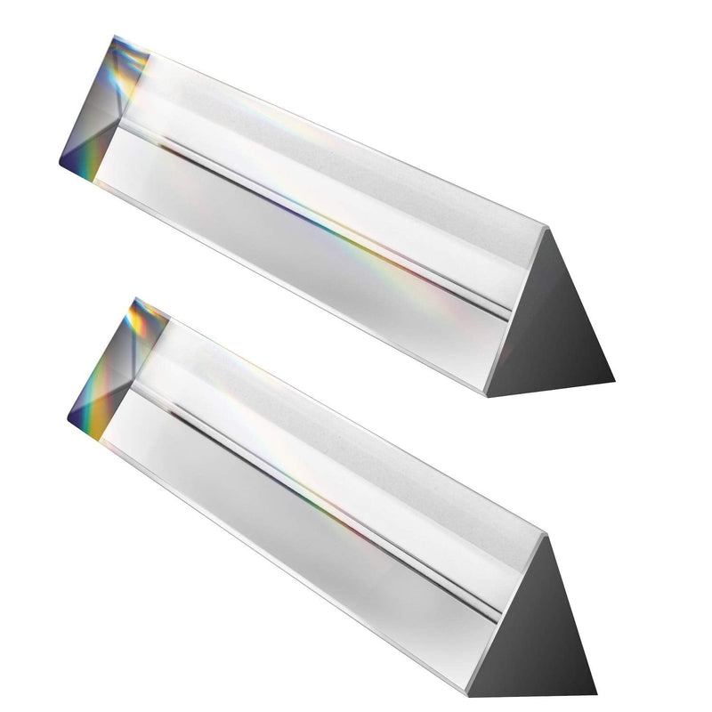 [Australia - AusPower] - Young4us 2 Pack 6-inch Crystal Optical Glass Triangular Prism for Photography, Kids, Science, Teaching Light Spectrum, Physics and Taking Photos Pictures (Set of 2, 150mm) 