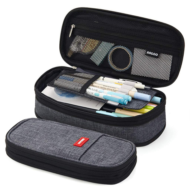 [Australia - AusPower] - EASTHILL Big Capacity Pencil Pen Case Office College School Large Storage High Capacity Bag Pouch Holder Box Organizer Blue New Arrival(Black) Black 
