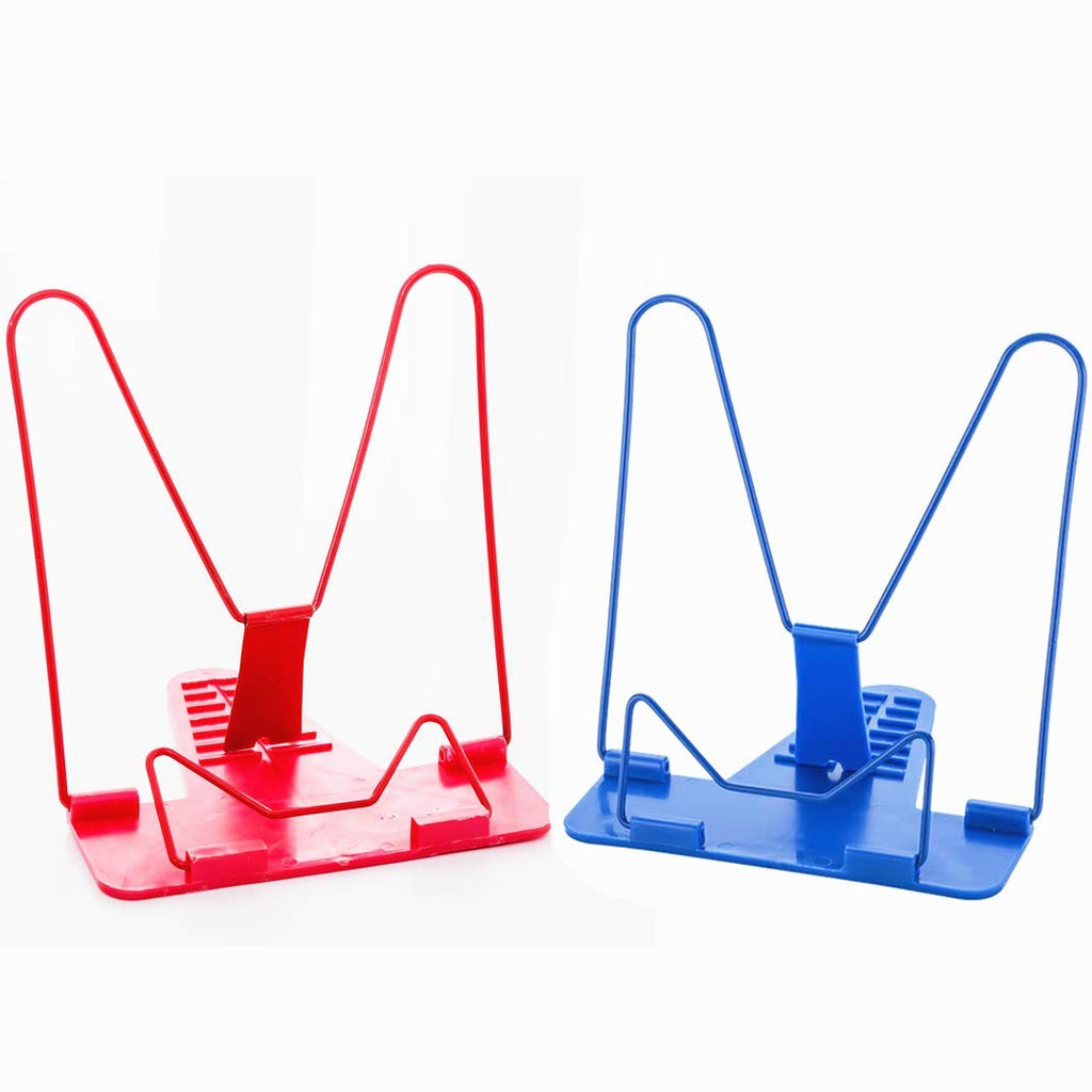 [Australia - AusPower] - 2PCS Adjustable Foldable Tray and Page Paper Clips-Cookbook Reading Desk Portable Sturdy Lightweight Bookstand-Textbooks Bookstands-Music Books Tablet Cook Recipe Stands 