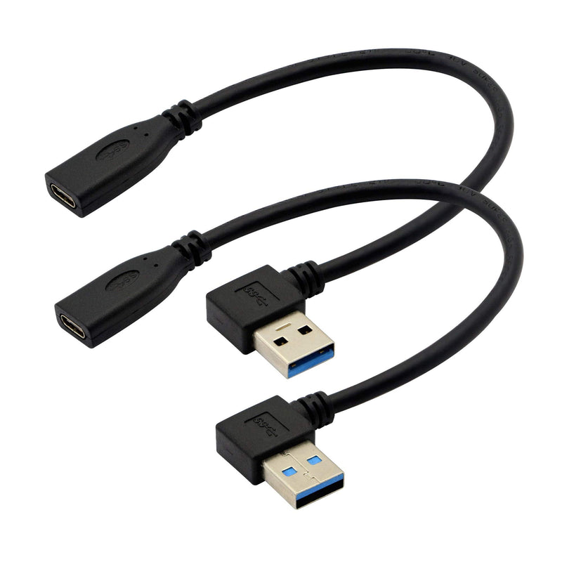 [Australia - AusPower] - USB C Cable,USB Type C Female to USB 3.0 Male 90 Degree Adapter,5Gbps USB A 3.0 to USB Connector -2pcs for Laptop & Tablet & Mobile Phone by FENGQLONG (Left/Right Angled) Left/Right Angled 