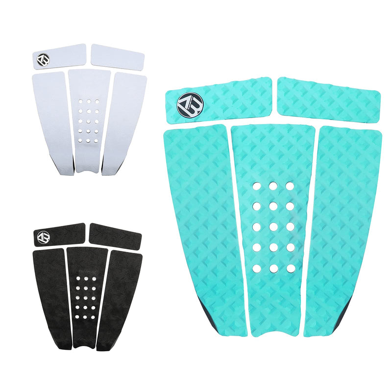 [Australia - AusPower] - AQUBONA 5 Piece EVA Surfboard Deck Traction Pads with Kicker for Stomp Skimboards, Surf Boards, Funboard, Fish Board/Aqua Blue Gray Black AQUA 