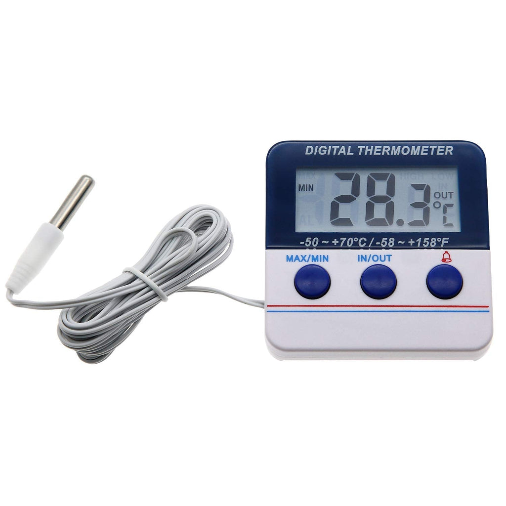 [Australia - AusPower] - AMTAST Fridge Thermometer Digital Freezer Thermometer with Magnet Alarm Memory Refrigerator Thermometer 