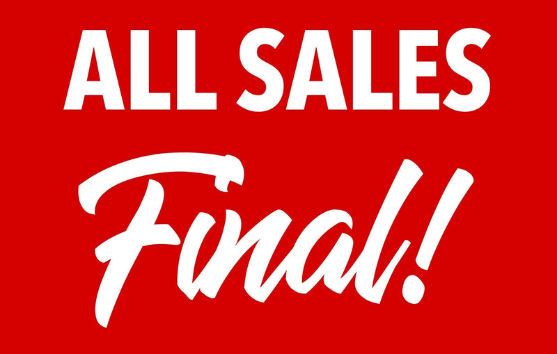 [Australia - AusPower] - NAHANCO CD35ASF1-5 Retail Sign Card for Displays, “All Sales Final”, 3 ½”H x 5 ½”W, Red with White Print on Card Stock – 5/CTN. 