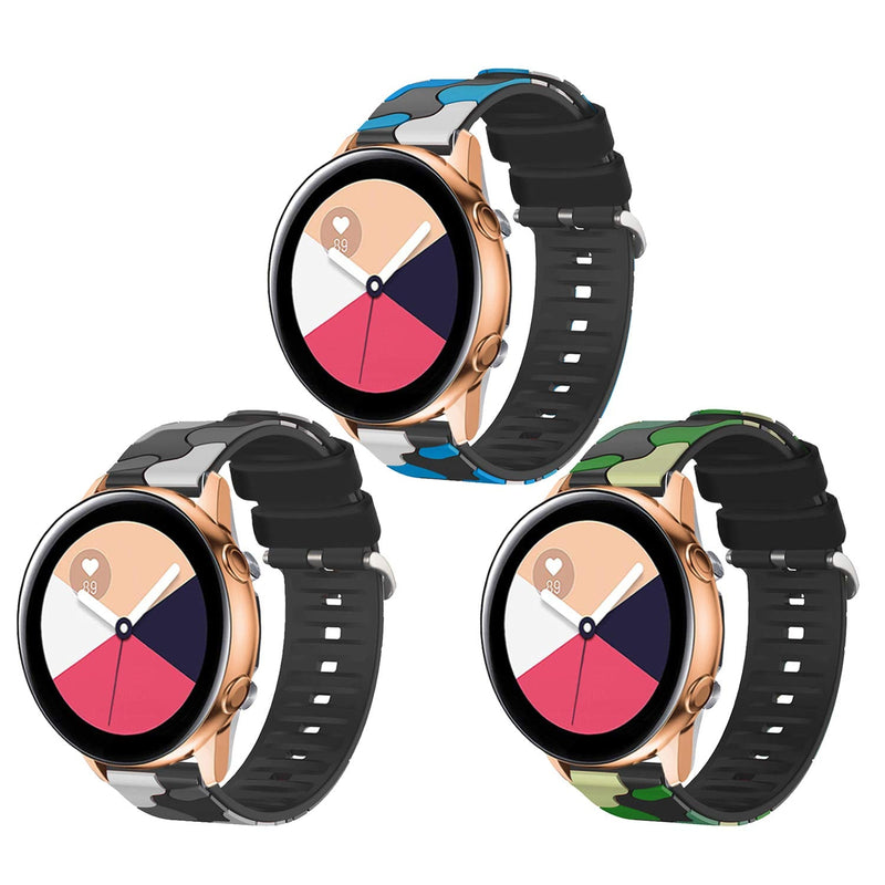 [Australia - AusPower] - TenCloud 3-Pack Bands Compatible with Samsung Active Watch Bands Replacement Flexible Soft Silicone Strap Sport Wristband Accessory for Galaxy Watch Active 2 40mm / Galaxy Watch Active Smartwatch 