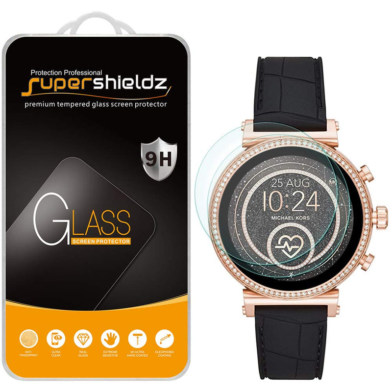 [Australia - AusPower] - (2 Pack) Supershieldz Designed for Michael Kors Access (Gen 4) Sofie Smartwatch (MKT5061,MKT5062,MKT5063,MKT5064,MKT5066,MKT5067,MKT5068,MKT5069) Tempered Glass Screen Protector, Anti Scratch, Bubble Free 