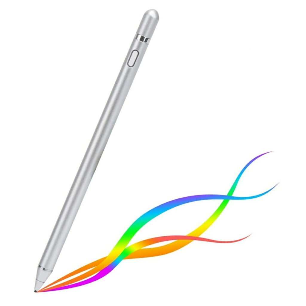 [Australia - AusPower] - Stylus Pens for Touch Screens,Active Stylus Compatible with Apple,Magnetism Cover Cap, Universal for iPhone/iPad Pro/Mini/Air/Android and Other Touch Screens (Silver) Silver 