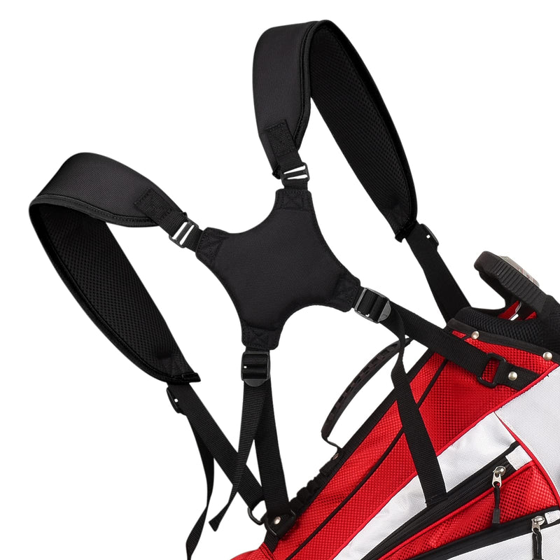 [Australia - AusPower] - BIG TEETH Golf Bag Strap Replacement Comfort Double Shoulder Adjustable Strap Padded Golf Carrying Bag Strap All Black 