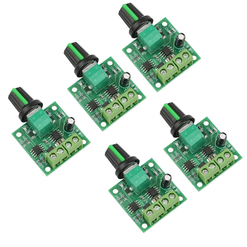 [Australia - AusPower] - 1.8v 3v 5v 6v 7.2v 12v 2A 30W low voltage DC motor speed controller PWM 1803BK adjustable drive switch with speed control knob (5Pcs) 