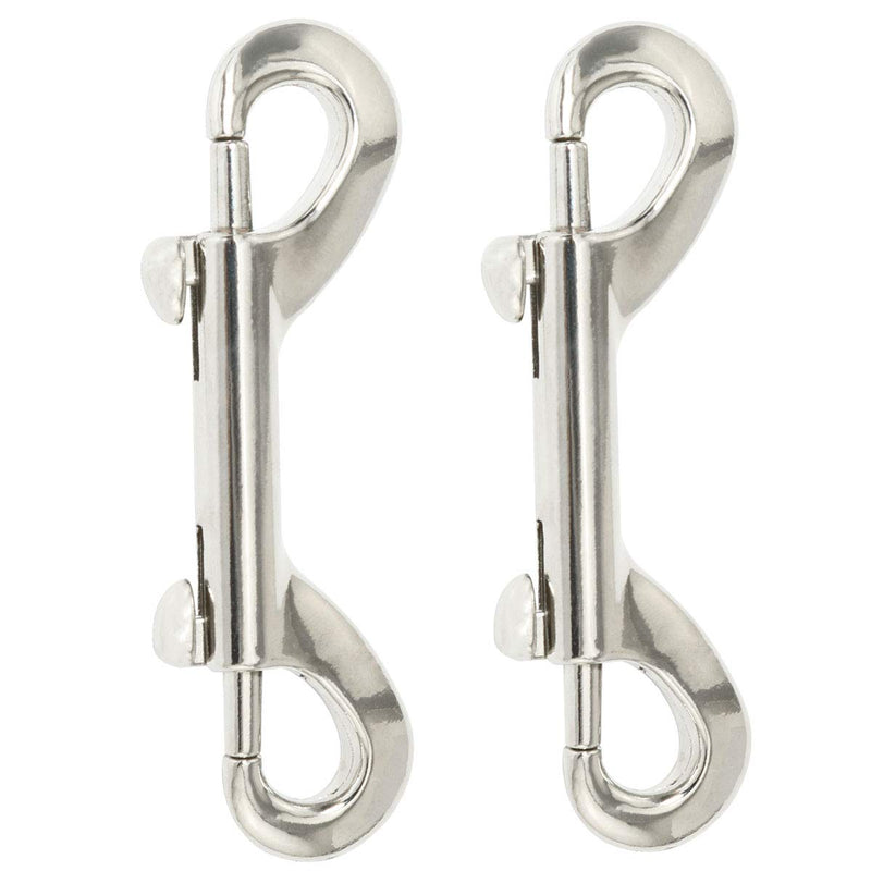 [Australia - AusPower] - ZRM&E 2pcs Bolt Snaps Double Ended Hook Zinc Alloy Trigger Chain Metal Clips Key Holder 3.5" for Diving Pet Dog Luggage Horse Tack Outdoor Rock Climbing 