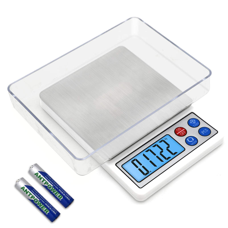 [Australia - AusPower] - Febhbrq Digital Gram Scale 600g x 0.01g /1.3 lb Kitchen Scale High-Precision Pocket Mini Pro Scale with Back-lit LCD Display and Tray for Food and Jewelry (Battery Included) 