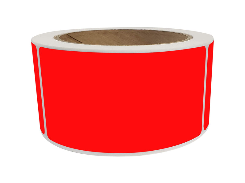 [Australia - AusPower] - Royal Green 4X2 inch Labels Self Adhesive Rectangle Stickers in Neon Red (100mm x 51mm) - 250 Pack 
