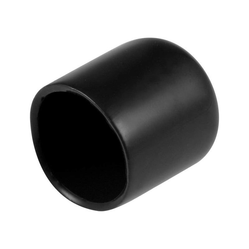 [Australia - AusPower] - uxcell 25pcs Rubber End Caps 15mm ID Vinyl Round End Cap Cover Screw Thread Protectors Black 