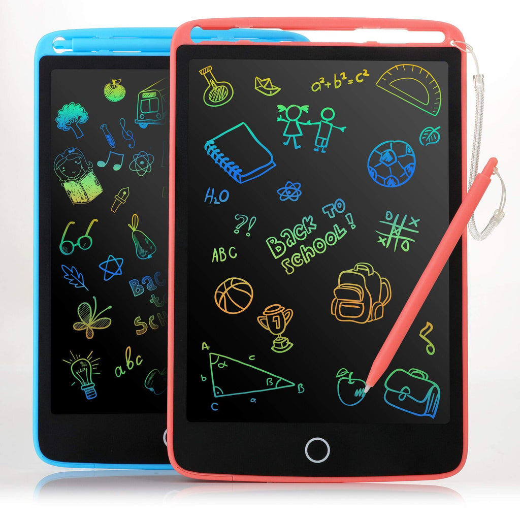 [Australia - AusPower] - 2 Pack LCD Writing Tablet for Kids - Colorful Screen Drawing Board 8.5inch Doodle Scribbler Pad Learning Educational Toy - Gift for 3-6 Years Old Boy Girl (Blue/Pink) 