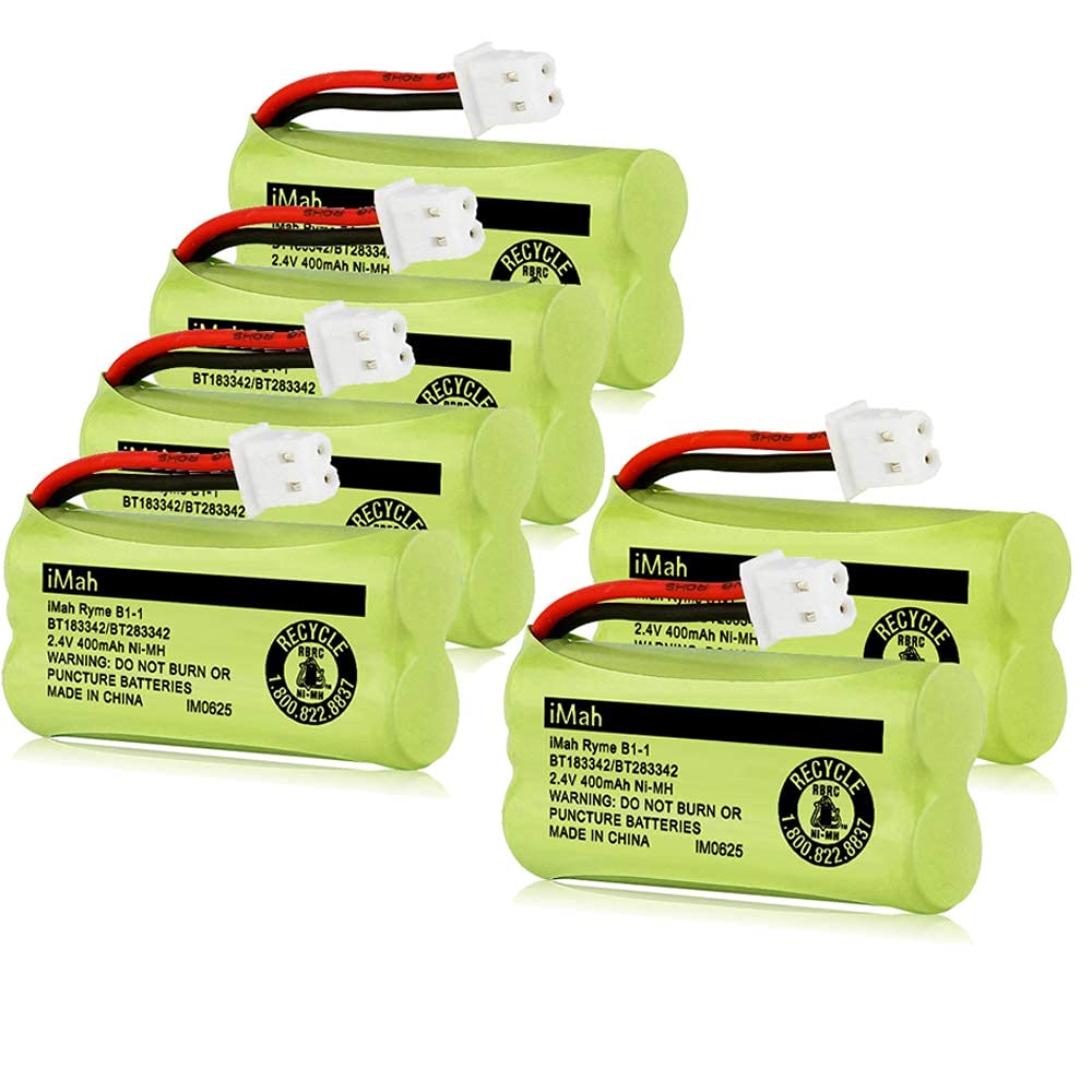 [Australia - AusPower] - 6-Pack iMah BT183342/BT283342 2.4V 400mAh Ni-MH Battery Pack, Also Compatible with AT&T VTech Cordless Phone Batteries BT166342/BT266342 BT162342/BT262342 CS6709 CS6609 CS6509 CS6409 EL52100 EL50003 