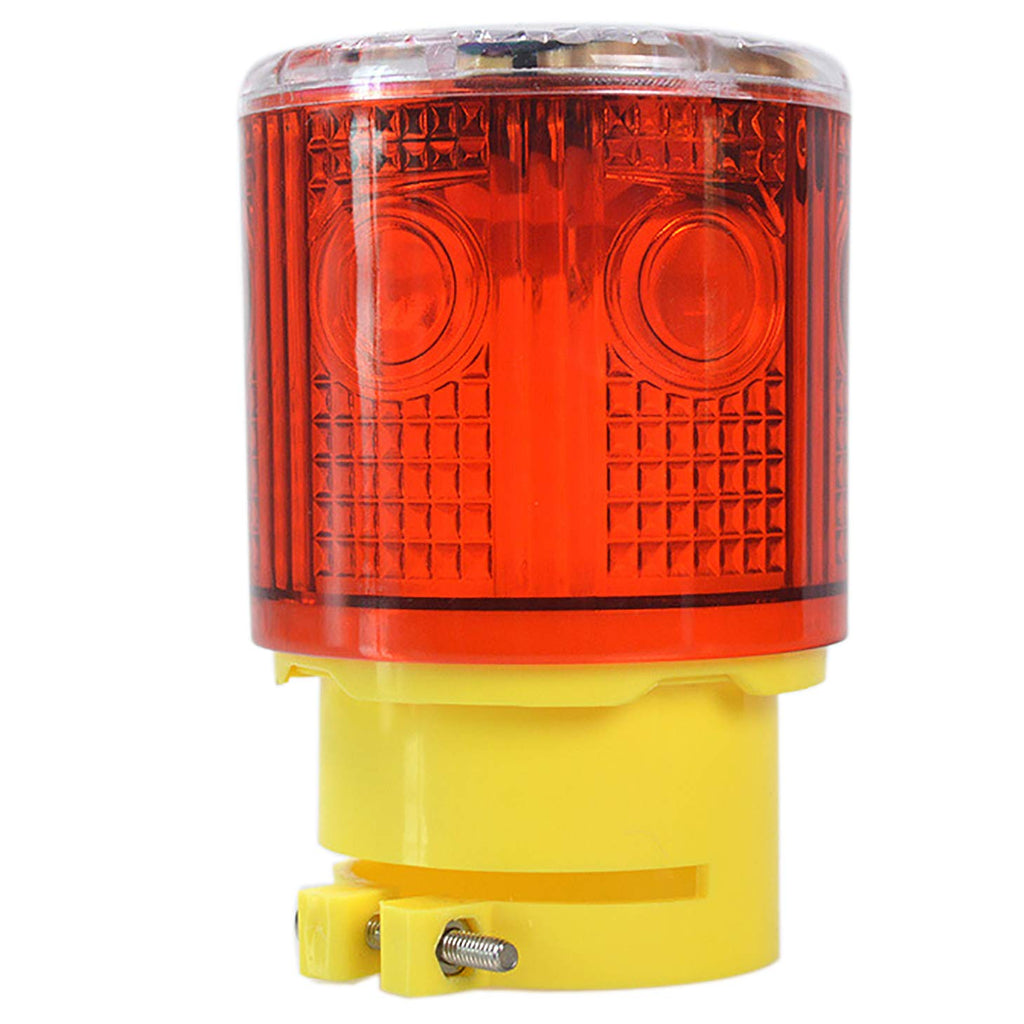 [Australia - AusPower] - Solar Strobe Warning Light Flashing Lamp: 360 Degree Super Bright LED Wireless Install Automatically Turn On/Off IP65 Waterproof for Construction, Traffic, Dock, Marine, Crane Tower, Factory (Red) Red 