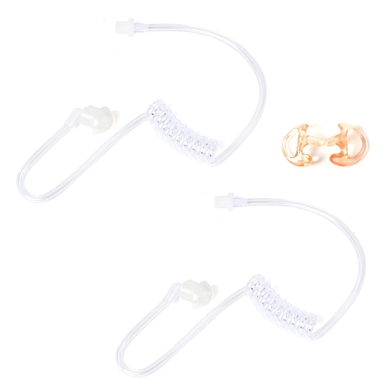 [Australia - AusPower] - TWAYRDIO 2 Pack FBI Style Clear Twist On Replacement Acoustic Tube with One Pair Medium Ear Molds for Two-Way Radio Headsets Earpieces 