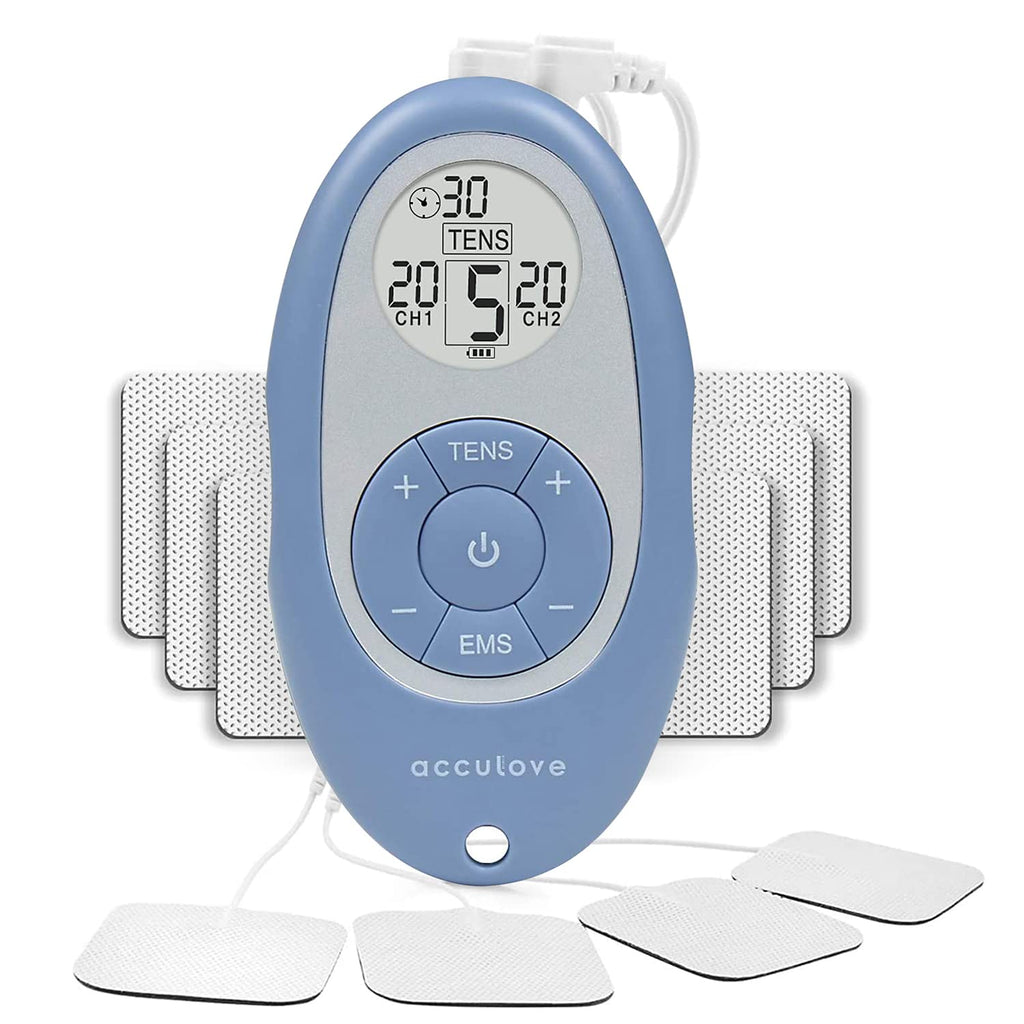 [Australia - AusPower] - Acculove Tens Units for Back Pain Relief EMS Muscle Stimulator FDES108 Portable Mini Massager Electronic Pulse Muscle Massager Dual Independent Channels with 5 Intensity Levels and 10 Electrode Pads 