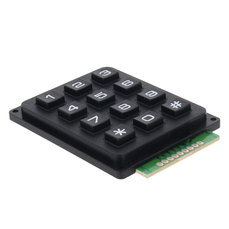[Australia - AusPower] - Fielect 1Pcs 3x4 Lattice Type Module 12 Keypad Black Single Chip Module 12 Button Mcu for Keyboard Connection 