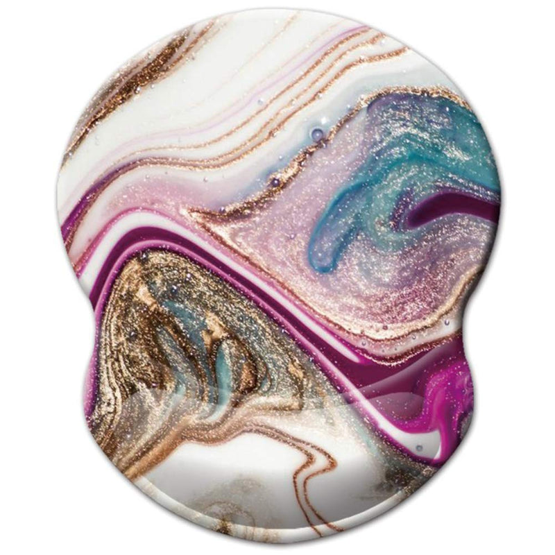 [Australia - AusPower] - Mouse Pad with Wrist Support, Non Slip Mousepad Wrist Rest for Office, Computer, Laptop & Mac- Durable & Comfortable & Lightweight Ergonomic Support Mouse Mat (Beige Purple Marble-Wrist) Beige Purple Marble-wrist 