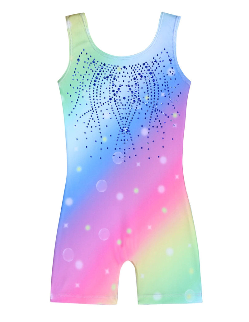 [Australia - AusPower] - Zaclotre Kid Girls Gymnastic Leotard Sparkly Shiny Diamond Ballet Dance One Piece Outfit Rainbow 3-4T 