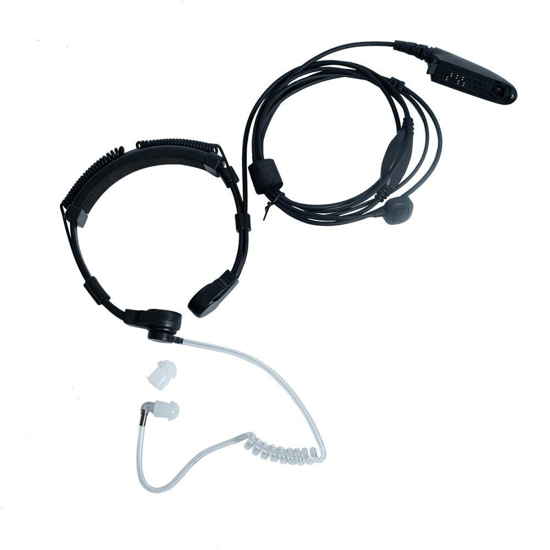 [Australia - AusPower] - Klykon Throat Mic Microphone Covert Acoustic Tube Earpiece Headset with Finger PTT Compatible for Multi PIN Motorola HT1250,HT750,HT1550,MTX850,MTX950 2 Way Radio Walkies Talkies 