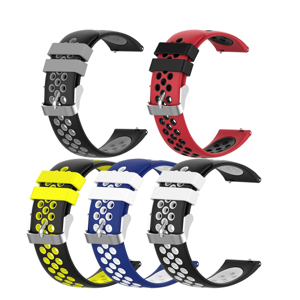 [Australia - AusPower] - TenCloud 5-Pack Bands Compatible with Umidigi Uwatch 3 Band Breathable Soft Silicone Sweat Resistant Band Strap Wristband for Umidigi Uwatch 3 Smartwatch 