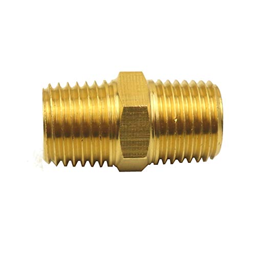 [Australia - AusPower] - HongBoW Hardware 3pcs Brass Pipe Fitting Hex Nipple 1/4 BSPT x 1/4 NPT Adapter BSP to NPT Nipple 1/4" BSPT x 1/4" NPT 3 