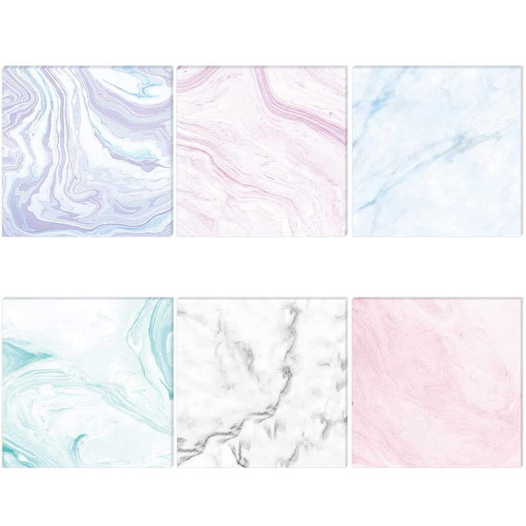 [Australia - AusPower] - 6 Pack Marble Adhesive Sticky Note Pads 3x3 Inch Self-Stick Note for Office Home School 