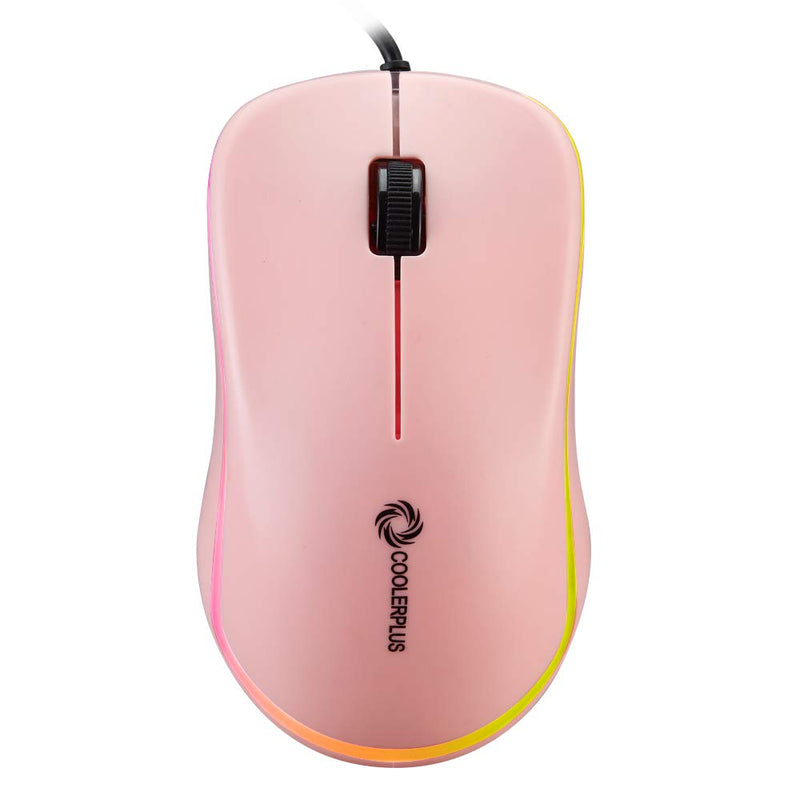[Australia - AusPower] - Coolerplus FC112 USB Optical Wired Computer Mouse with Easy Click for Office and Home, 1000DPI, Premium and Portable,Compatible with Windows PC, Laptop, Desktop, Notebook（Pink Pink 