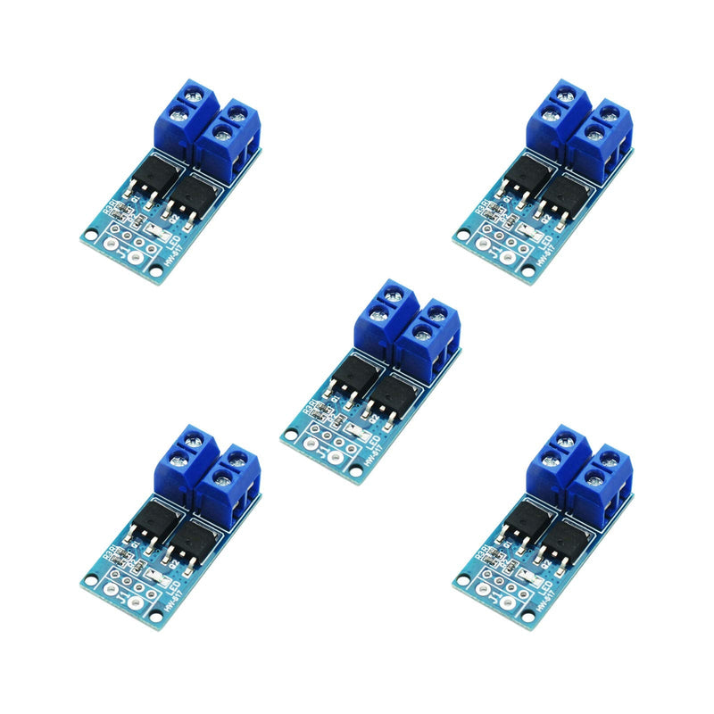 [Australia - AusPower] - 5Pack DC 5V-36V 15A(Max 30A) 400W MOS Transistor Driving Controller Dual Suitable for High-Power 0-20KHz PWM Adjustment Electronic Switch DC Motor Speed Controller 