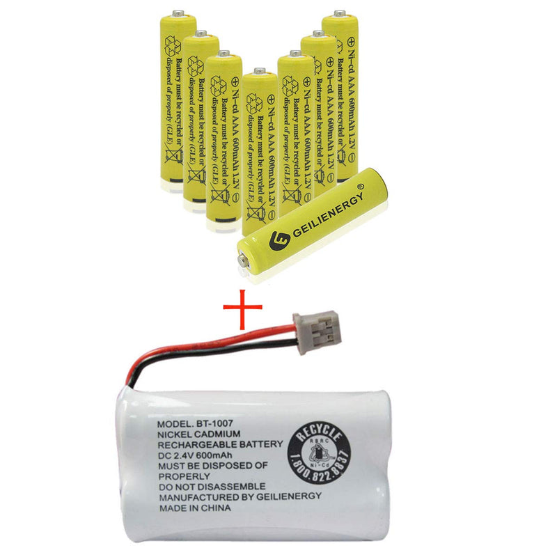 [Australia - AusPower] - 8 Pack NiCd AAA Rechargeable Batteries for Solar Lights with 3 Pack BT-1007 Cordless Phone Battery Compatible for Uniden BT1007 BT904 BT-904 BT1015 BT-1015 